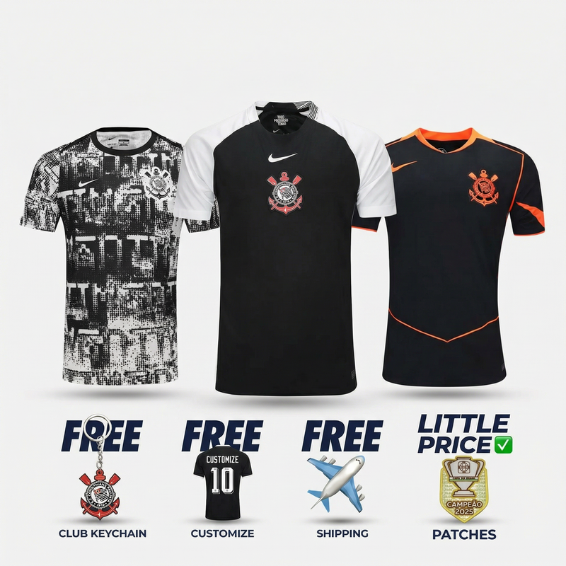 COMBO Corinthians 2026 Campeão - Pre Match, Home, Third