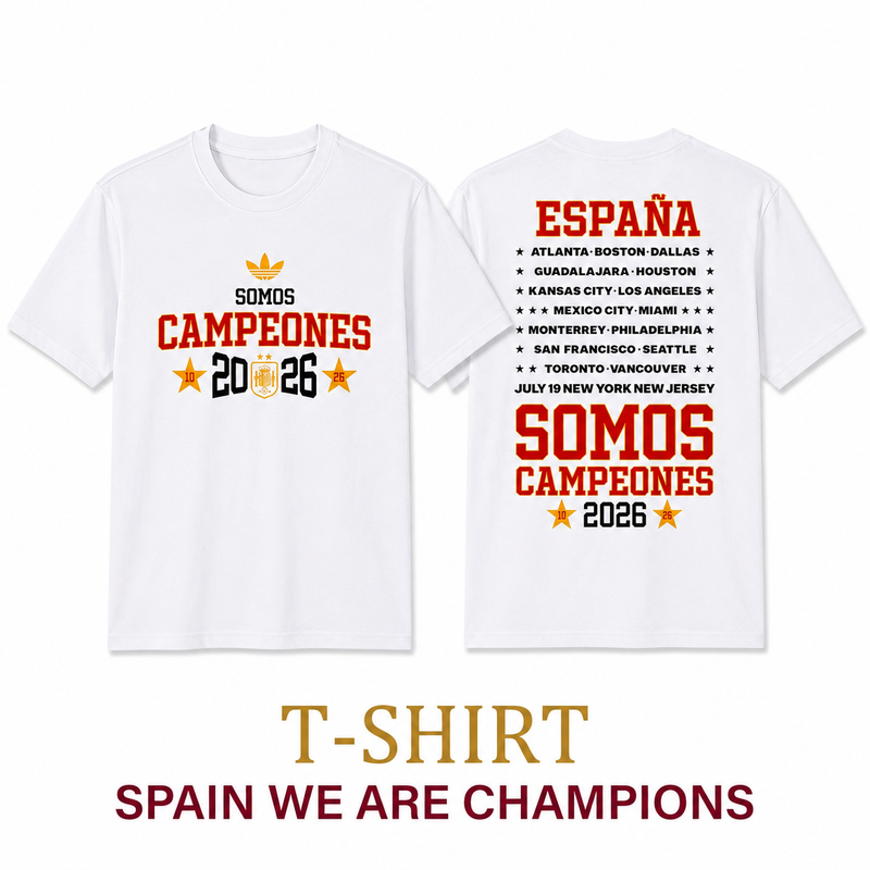 España T-Shirt We Are Champions WC 2026 - White 2 🏆🏆