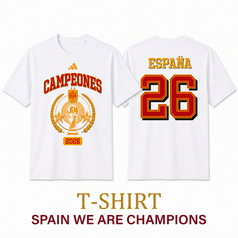 España T-Shirt We Are Champions WC 2026 - White 🏆🏆