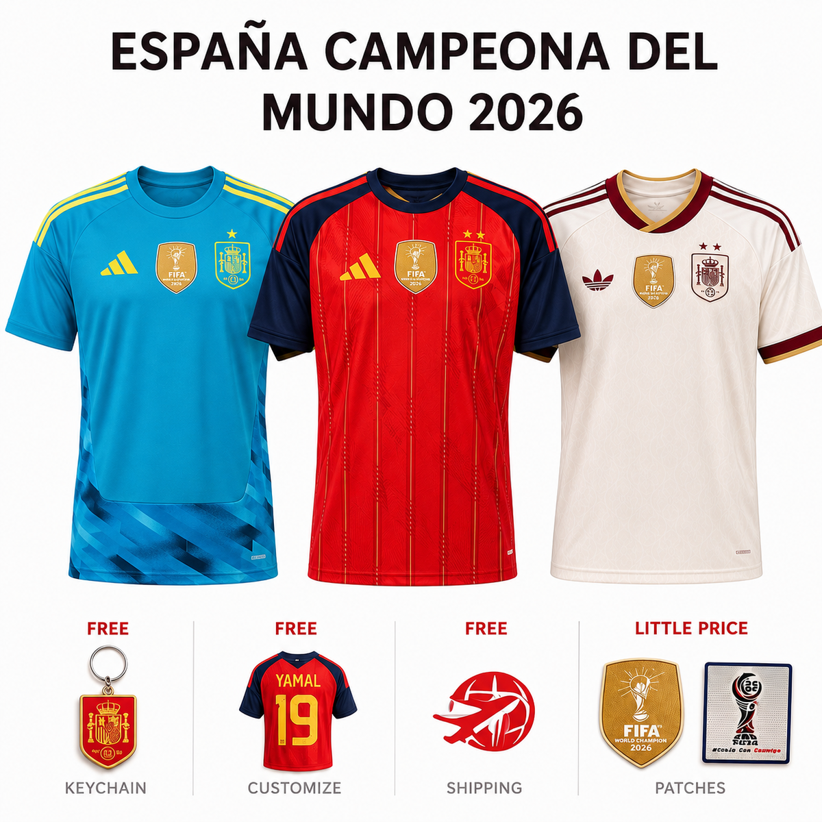 Winner COMBO Spain WC 2026 - Home, Away and Goalkeeper - Fan Version - 2 Stars Winner ⭐⭐