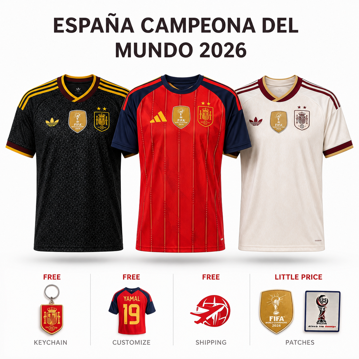 Winner COMBO Spain WC 2026 - Home, Away and Special Jersey - Fan Version - 2 Stars Winner ⭐⭐