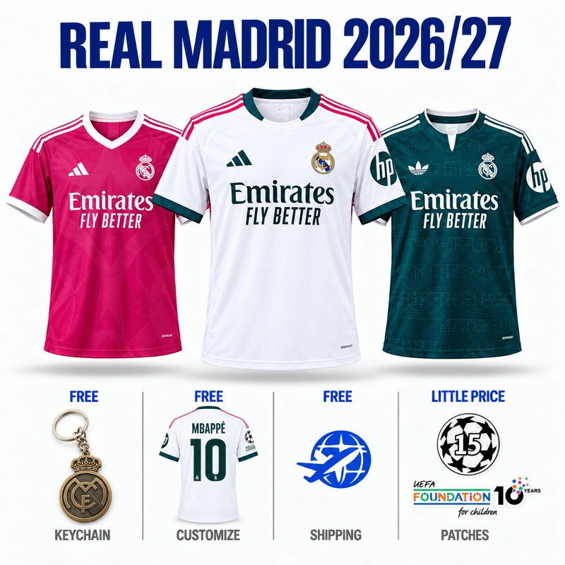 COMBO Real Madrid 26/27 - Home, Away and Third - Fan Version