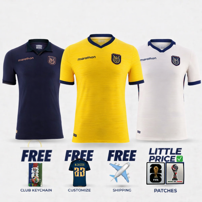COMBO Ecuador 2026/27 Home, Away and Third - Fan Version - World Cup