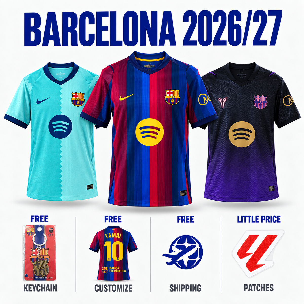 COMBO Barcelona 26/27 - Home, Away and Third - Fan Version