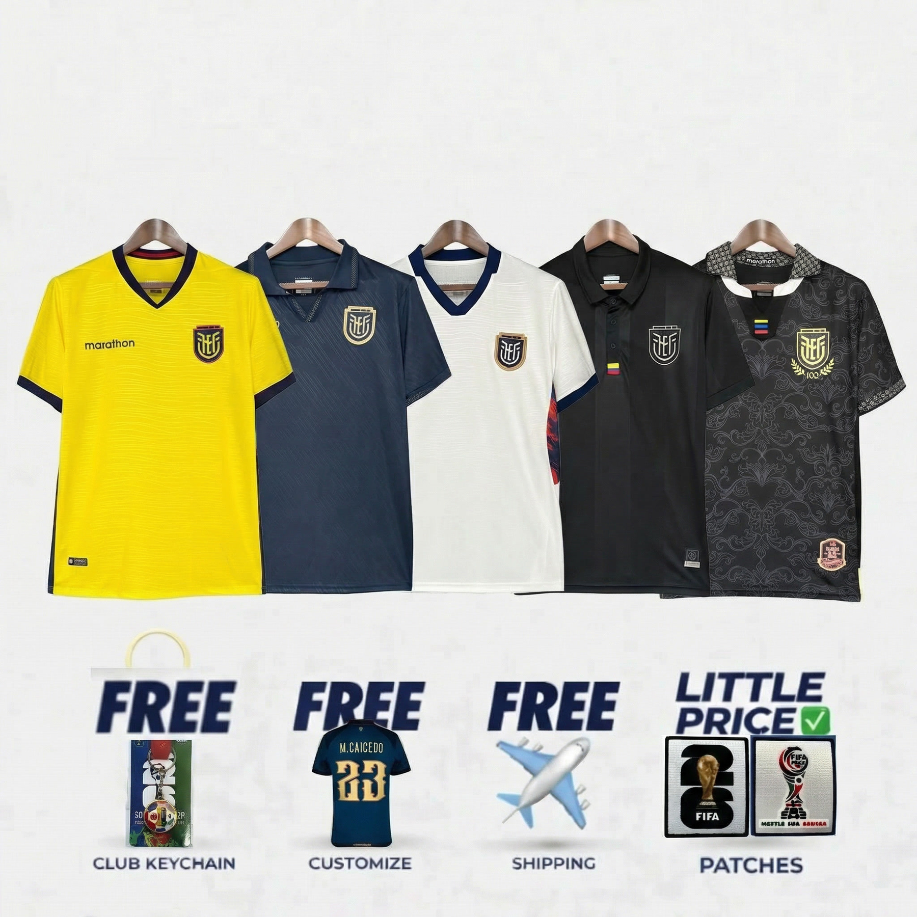 COMBO Ecuador 2026/27 Home, Away, Third, Special Edition and Goalkeeper - Fan Version