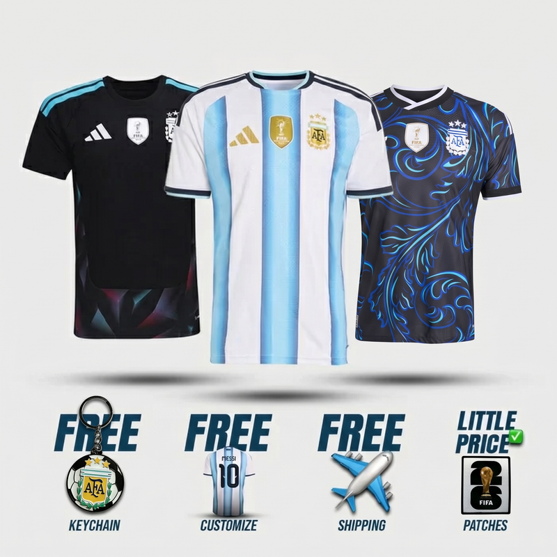 COMBO Argentina 2026/27 Home, Away and Goalkeeper - Fan Version - World Cup